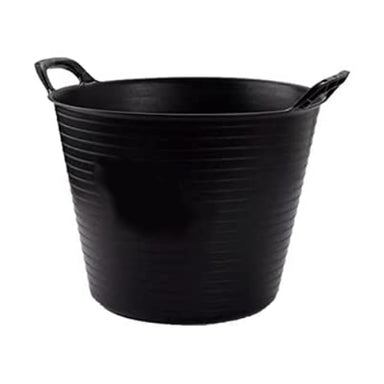 42 Litre Black Heavy Duty Large Flexi Tub Plastic Storage Bucket