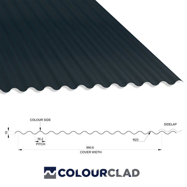 Anthracite Grey 0.5mm PVC Roofing Sheet With Anticon - 13/3