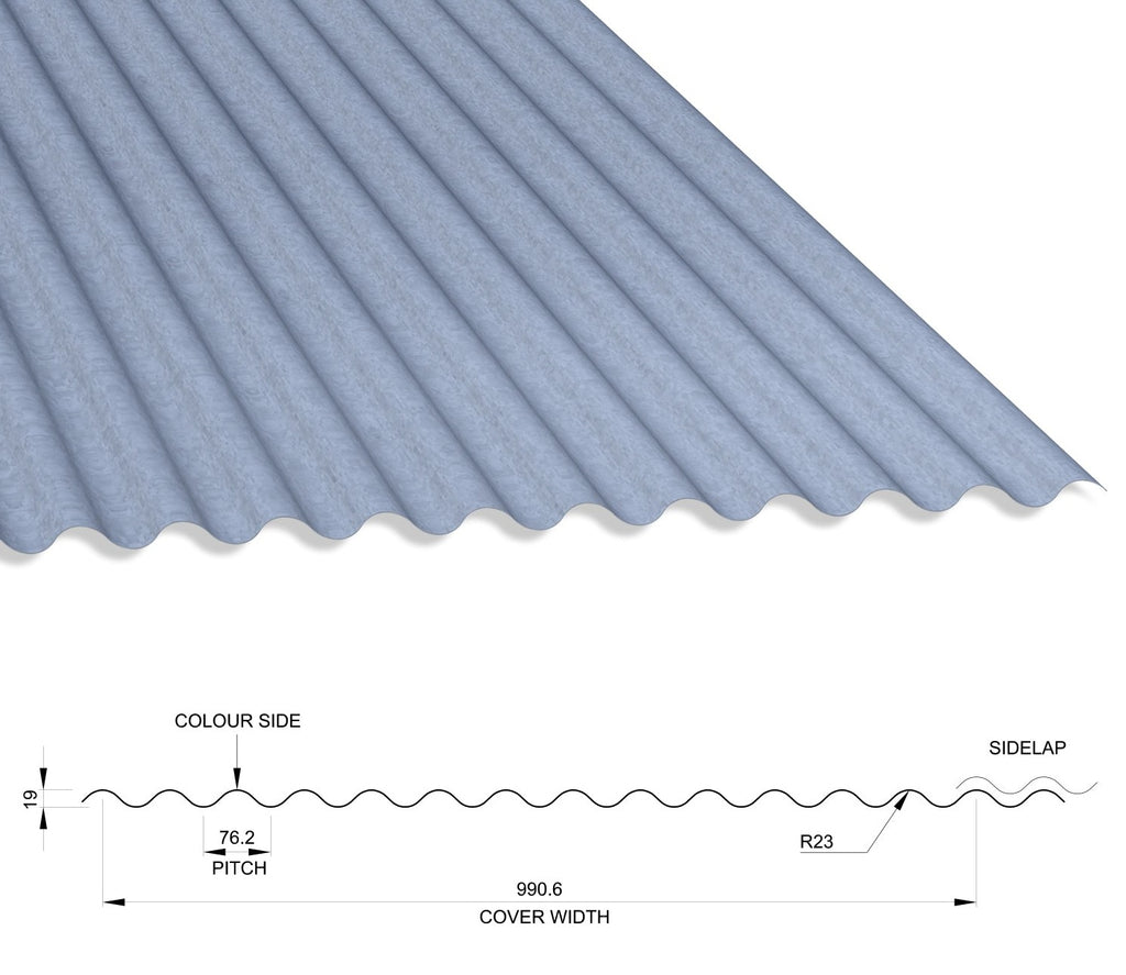 13/3 Corrugated Thick Galvanised Roof Sheet 1000mm Width