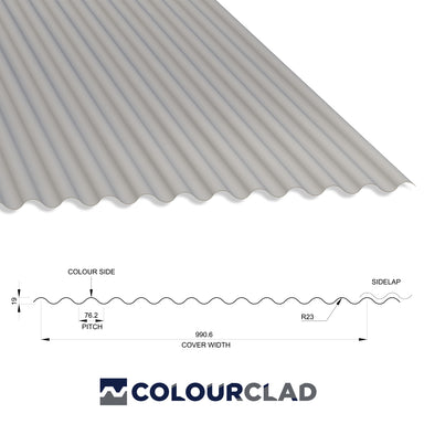 13/3 Corrugated 0.5 Thick PVC Plastisol Coated Roof Sheet Goosewing Grey (10A05) 1000mm Width With Anticon