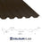 34/1000 Box Profile 0.5 Thick PVC Plastisol Coated Roof Sheet Vandyke Brown (08B29) 1000mm Width